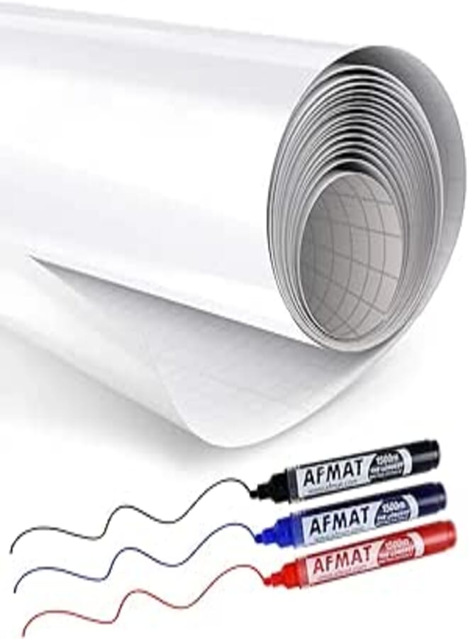 Whiteboard Sticker, Dry Erase Paper for Wall, PET-No Ghost Developer, 11 x 11 ft, Stain Resistant Self-Adhesive Wallpaper for Classrooms/Offices/Kids Painting